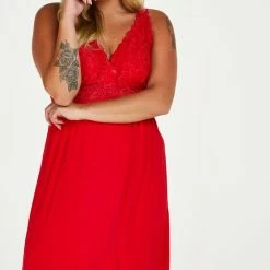 Hunkemöller Nachtmode Dames Slipdress Nora Lace - Rood - Maat 3XL -Pyjama-S-Dames Winkel 550x835 2
